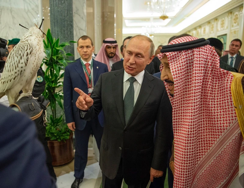 فخامة الرئيس الروسي فلاديمير بوتين يقدم هدية صقر لسيدي خادم الحرمين الشريفين - صورة 2