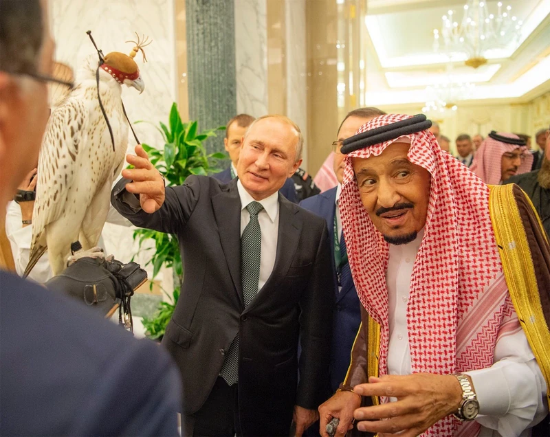 فخامة الرئيس الروسي فلاديمير بوتين يقدم هدية صقر لسيدي خادم الحرمين الشريفين - صورة 3