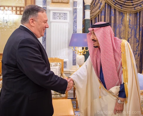 سيدي خادم الحرمين الشريفين يستقبل وزير الخارجية الأمريكي