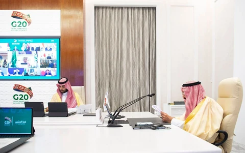 قادة مجموعة العشرين في الجلسة الختامية لقمة الرياض