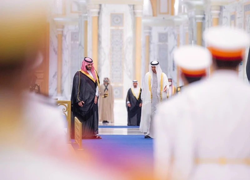 مراسم استقبال رسمية لسمو سيدي ولي العهد في قصر الوطن في العاصمة الإماراتية أبوظبي بمناسبة زيارته الرسمية - صورة 9