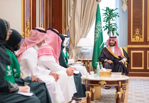 سمو سيدي ولي العهد يستقبل وفد موهبة والطلبة الفائزين في معرض آيسف 2022