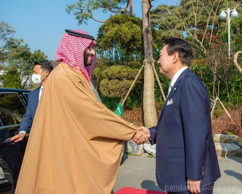 سمو سيدي ولي العهد يلتقي فخامة رئيس جمهورية كوريا في سيئول