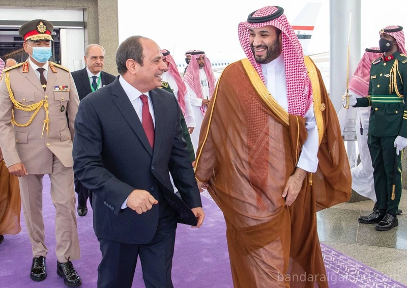 سمو سيدي ولي العهد يستقبل فخامة رئيس جمهورية مصر للمشاركة في قمة جدة - صورة 2