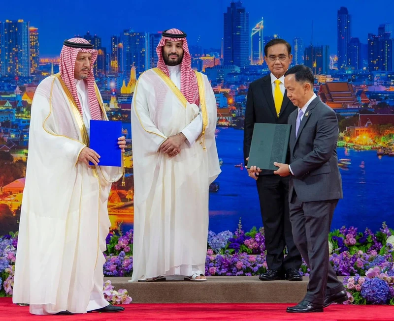 سمو سيدي ولي العهد ورئيس وزراء تايلند يشهدان تبادل مذكرات التفاهم - صورة 2