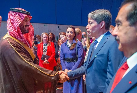 سمو سيدي ولي العهد في حفل استقبال ترشح الرياض لاستضافة "إكسبو 2030" بباريس.