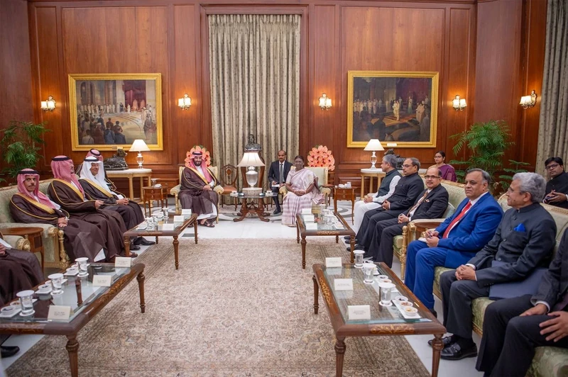 سمو سيدي ولي العهد ورئيسة جمهورية الهند يعقدان اجتماعاً في القصر الرئاسي في نيودلهي - صورة 2