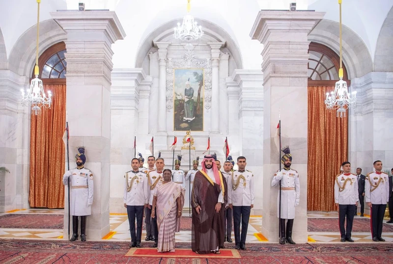 سمو سيدي ولي العهد ورئيسة جمهورية الهند يعقدان اجتماعاً في القصر الرئاسي في نيودلهي - صورة 3