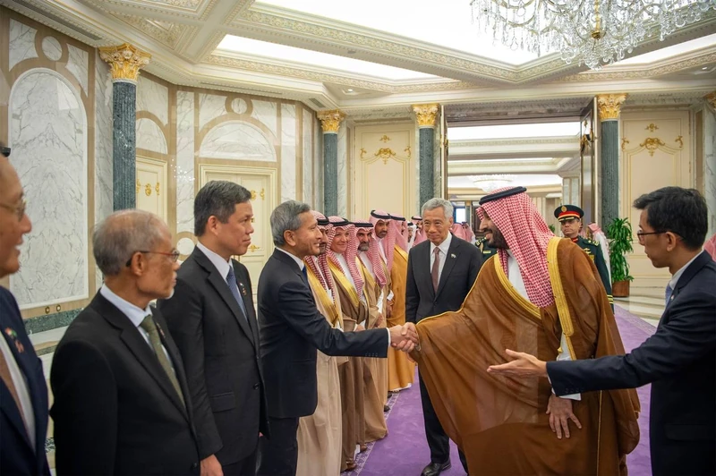 سمو سيدي ولي العهد يستقبل دولة رئيس وزراء جمهورية سنغافورة بالرياض - صورة 9