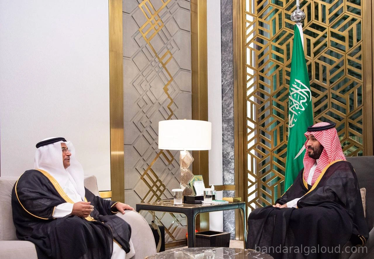 سمو سيدي ولي العهد يستقبل رئيس البرلمان العربي بجدة ويتسلم وسام القائد - صورة 1