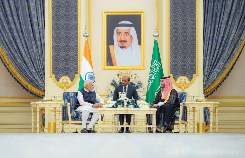 سمو سيدي ولي العهد يستقبل بقصر السلام بجدة دولة رئيس وزراء جمهورية الهند وقد أجريت له مراسم استقبال رسمية - صورة 13