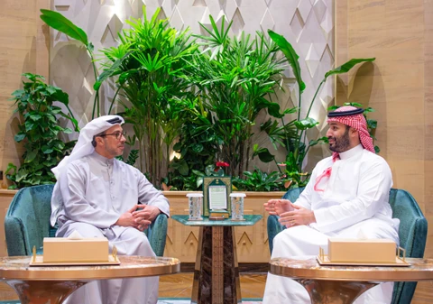 سمو سيدي ولي العهد يلتقي سمو الشيخ منصور بن زايد آل نهيان