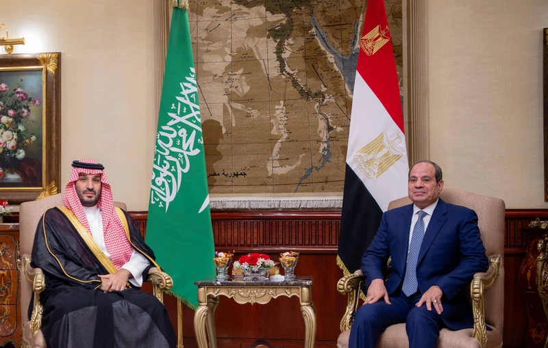 سمو سيدي ولي العهد يصل إلى العاصمة المصرية القاهرة، في زيارة عمل، وفي مقدمة مستقبليه فخامة الرئيس المصري. - صورة 4