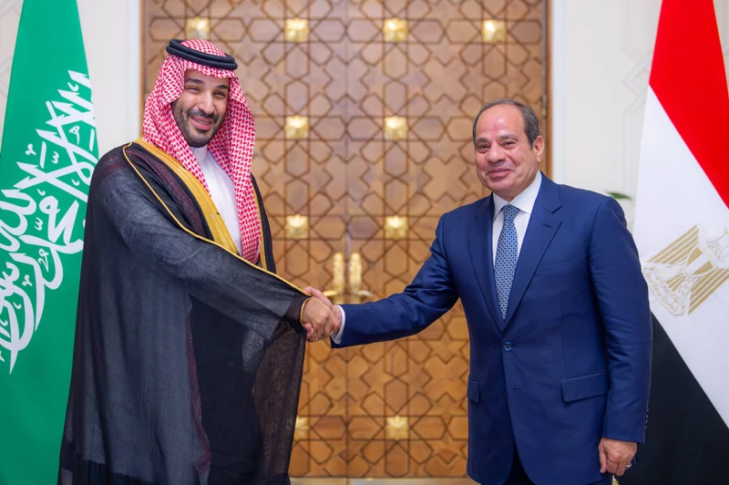 سمو سيدي ولي العهد يلتقي الرئيس المصري ويعقدان لقاءً ثنائياً وجلسة مباحثات موسعة. - صورة 4